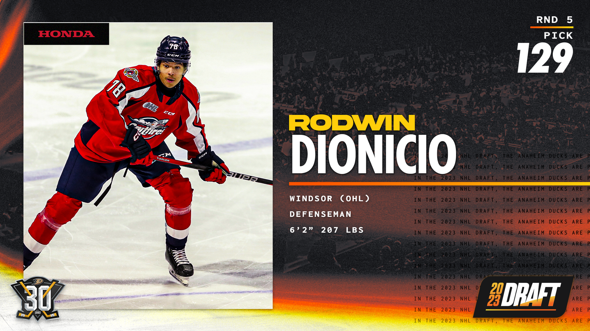 NHL – Rodwin Dionicio continue son aventure avec les Ducks
