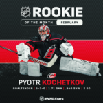 NHL – Pyotr Kochetkov (CAR) nommé recrue du mois