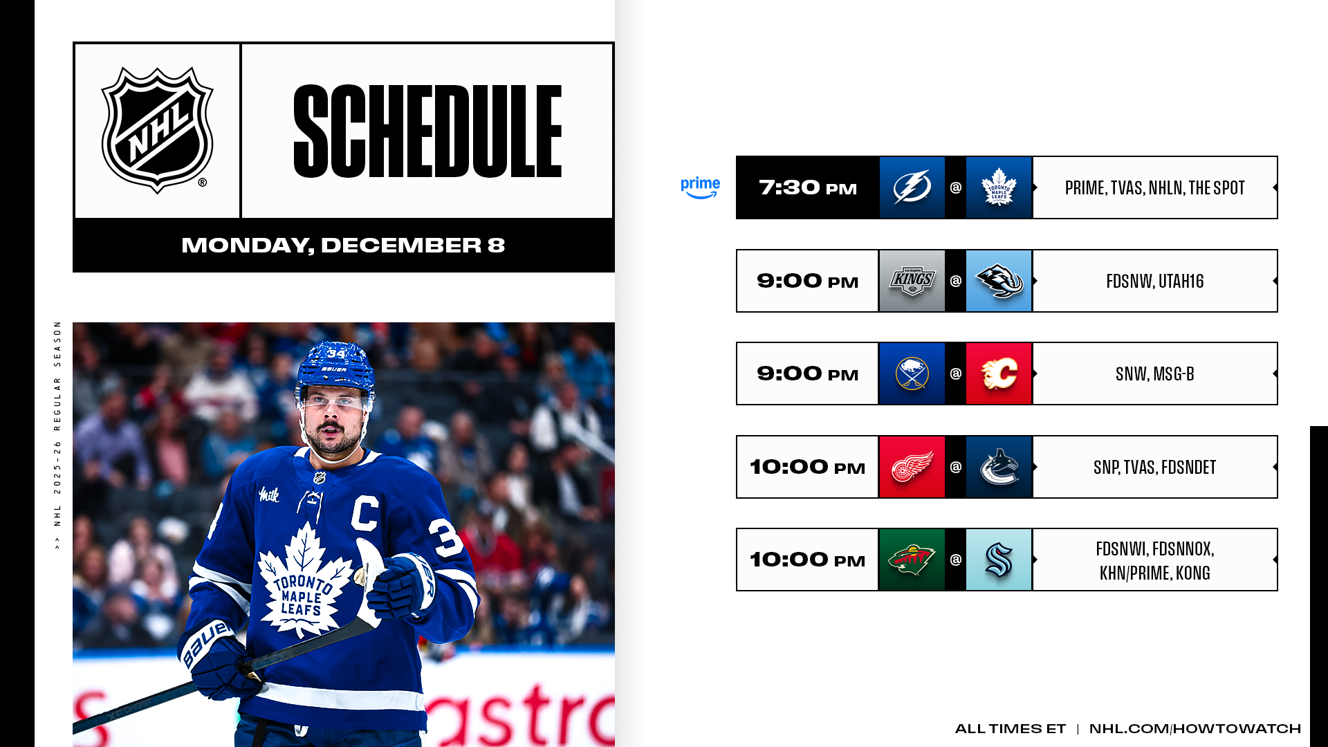 NHL PREVIEW – Toronto accueille Tampa Bay