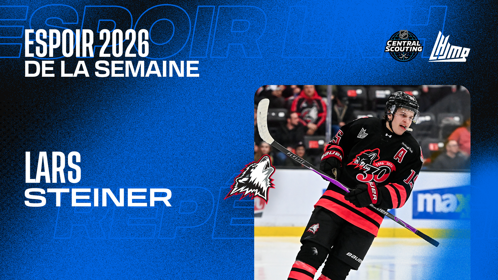 LHJMQ – Lars Steiner espoir de la semaine et parmi les meilleurs joueurs