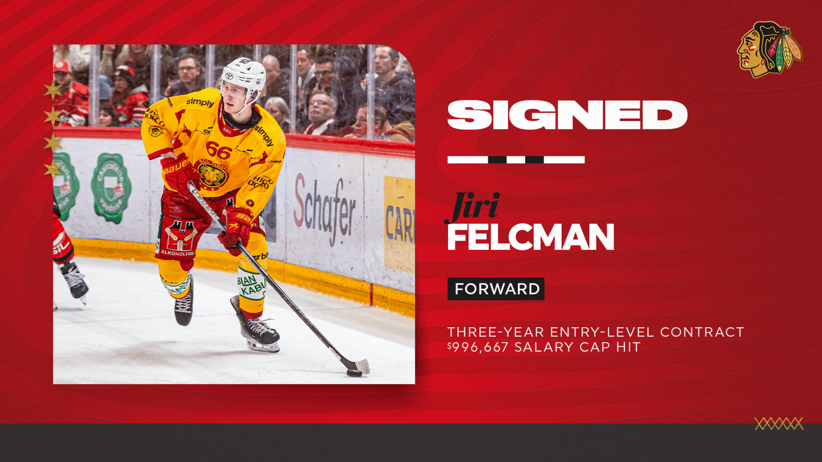 SCL TIgers – Jiri Felcman signe avec les Blackhawks