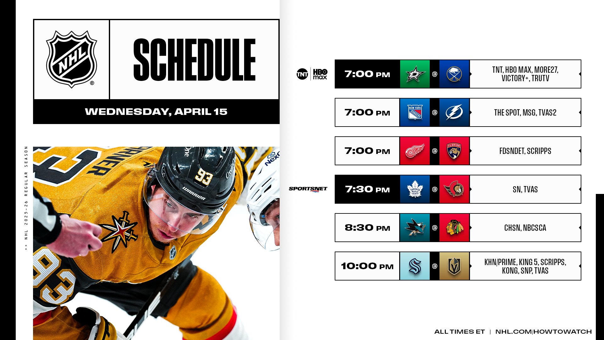 NHL PREVIEW – Cette nuit, Vegas peut valider un cinquième titre de Division