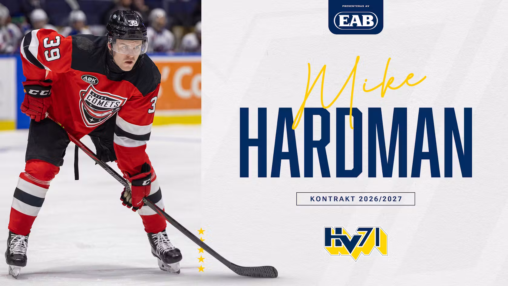 SHL – Mike Hardman rejoint HV71