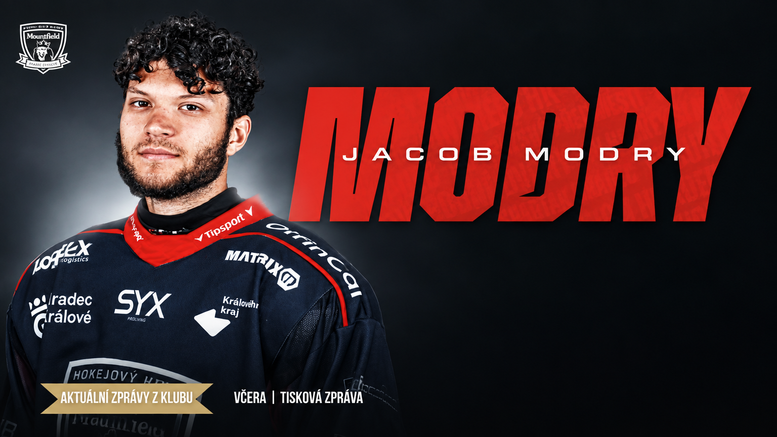 EXTRALIGA (CZE) – Un renfort XXL pour Mountfield: Jacob Modry débarque en test
