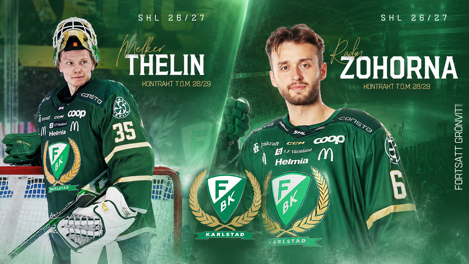 SHL – Färjestad garde Melker Thelin et Radim Zohorna (ex-Lugano)