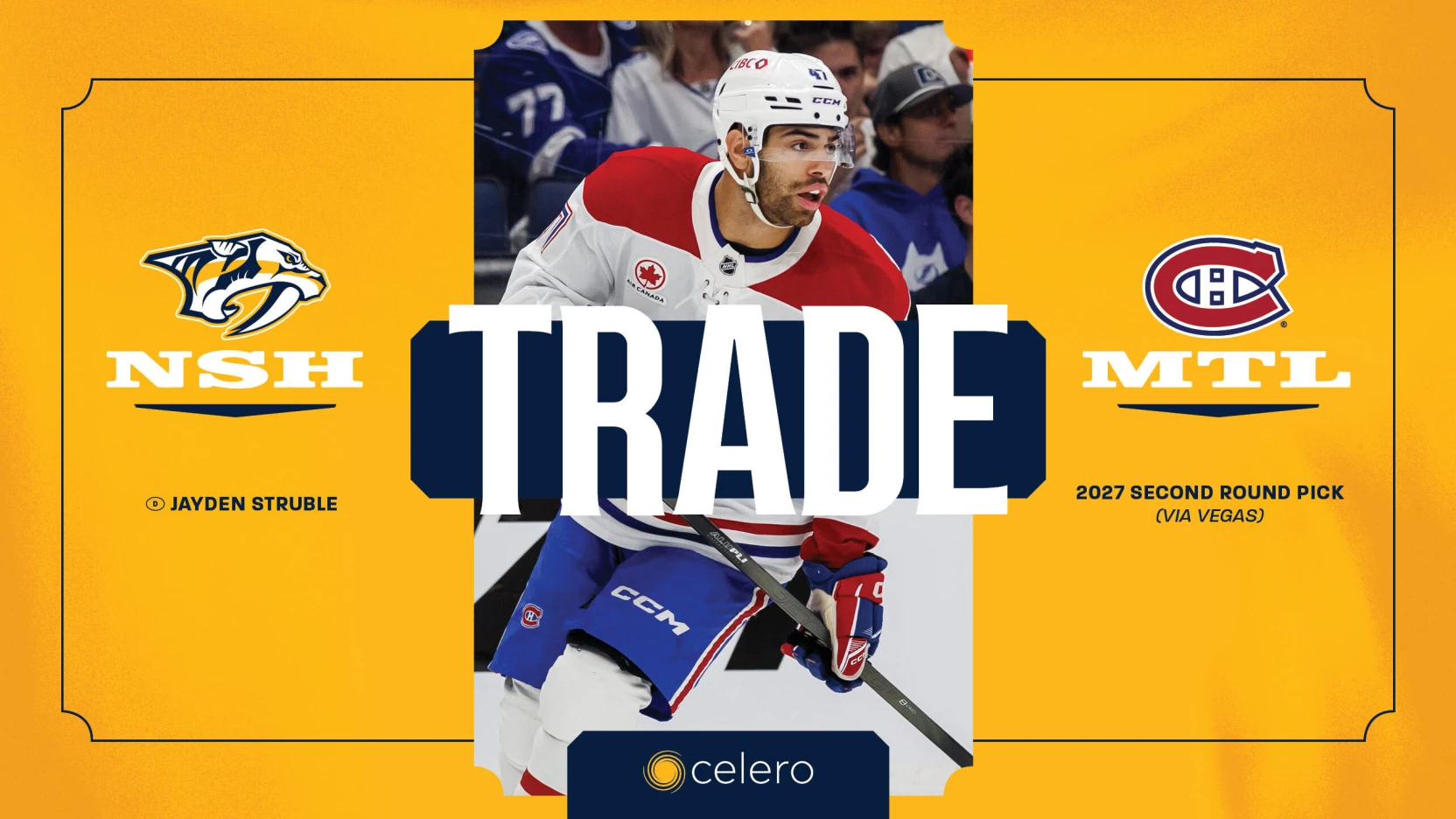 NHL – Nashville signe Jayden Struble (MTL) et cède un choix de deuxième tour